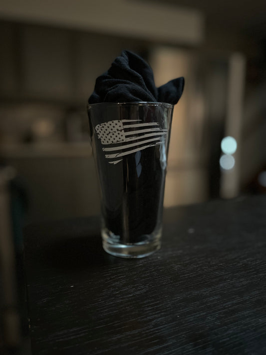 American Flag Glass